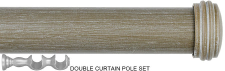 Byron Barnwood 35mm 45mm Double Pole Barnwood White, Endcap
