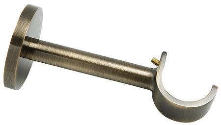Elementi Kew 28mm Metal Curtain Pole Bracket, Antique Brass