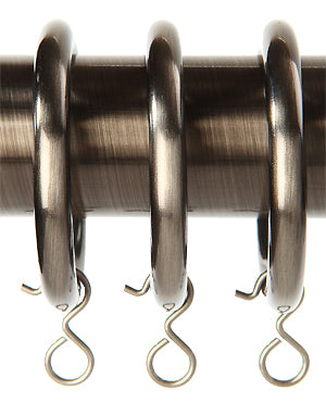 Elementi Kew 28mm Metal Curtain Pole Rings, Antique Silver