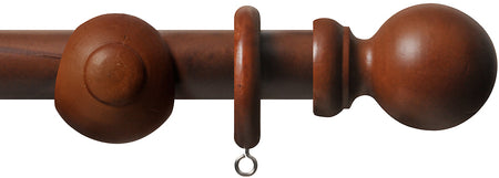 Renaissance Standard 28mm Wooden Curtain Pole, Ball, Walnut 