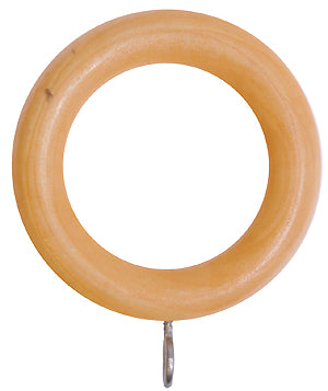 Renaissance Standard 28mm Wooden Curtain Pole Rings, Natural