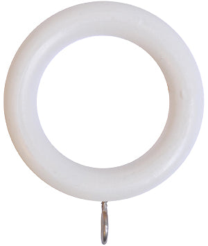Renaissance Standard 28mm Wooden Curtain Pole Rings, White