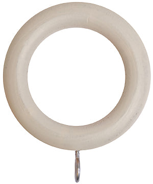 Renaissance Standard 28mm Wooden Curtain Pole Rings, Cream