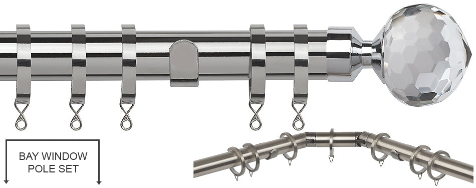 Speedy Poles Apart 28mm Bay Pole Chrome, Bella
