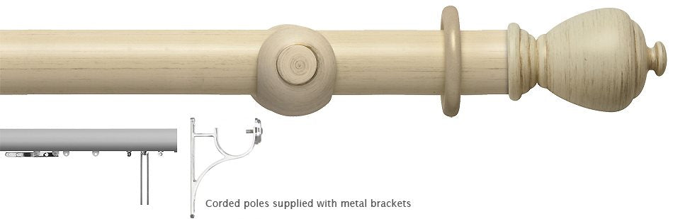 Modern Country 45mm, 55mm Corded Pole, Brushed Cream, Sugar Pot