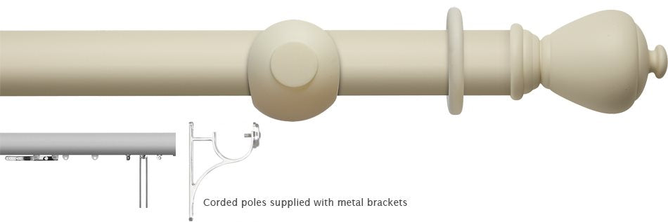 Modern Country 45mm, 55mm Corded Pole, Pearl, Sugar Pot
