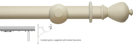 Modern Country 45mm, 55mm Corded Pole, Pearl, Sugar Pot