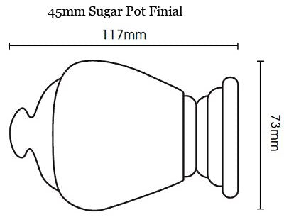 Modern Country 45mm, 55mm Corded Pole, Pearl, Sugar Pot