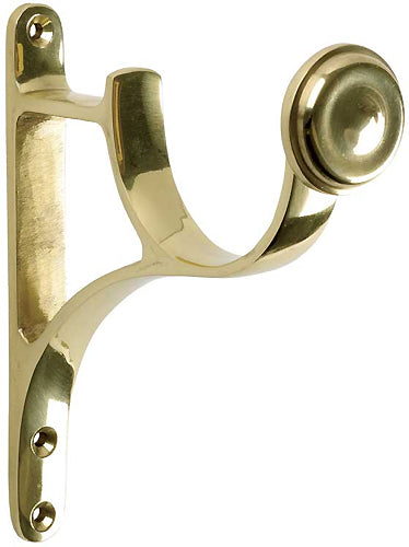 Modern Country Pole Metal End Bracket 45mm, 55mm, Brass