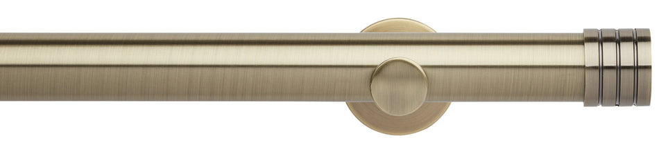 Neo 35mm Eyelet Curtain Pole, Spun Brass, Stud Finial