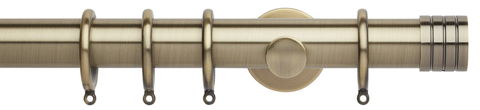 Neo 35mm Curtain Pole, Spun Brass, Stud Finial