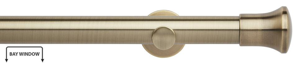 Neo 35mm Eyelet Bay Window Pole Spun Brass Trumpet