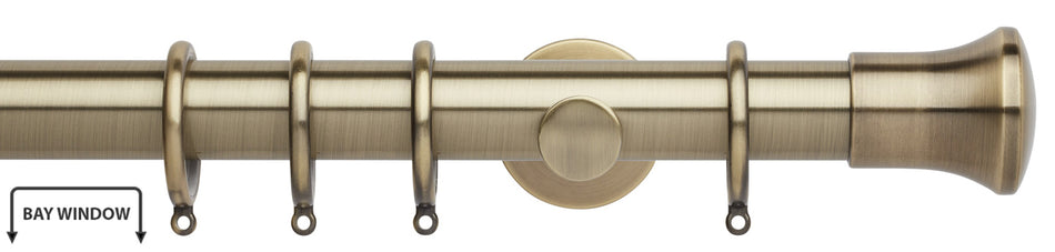 Neo 35mm Bay Window Pole, Spun Brass, Trumpet