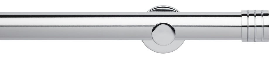 Neo 35mm Eyelet Curtain Pole, Chrome, Stud Finial