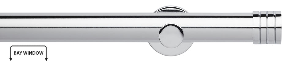 Neo 35mm Eyelet Bay Window Pole, Chrome, Stud