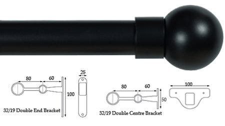 Cameron Fuller 32mm/19mm Double Pole Black Ball
