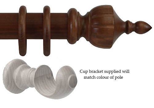 Cameron Fuller 50mm Pole Natural Mahogany Crown