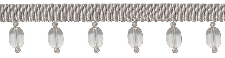 Jones Charm Beaded Trimming, Cabachon, Silver