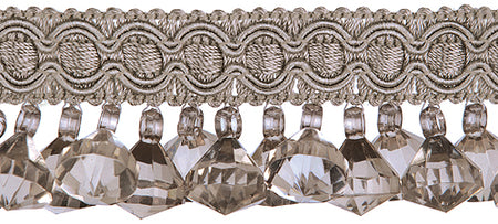 Jones Charm Beaded Trimming, Facette, Smoke