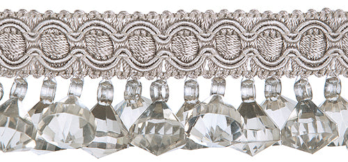 Jones Charm Beaded Trimming, Facette, Silver