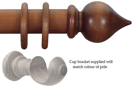 Cameron Fuller 63mm Pole Antique Pine Peardrop