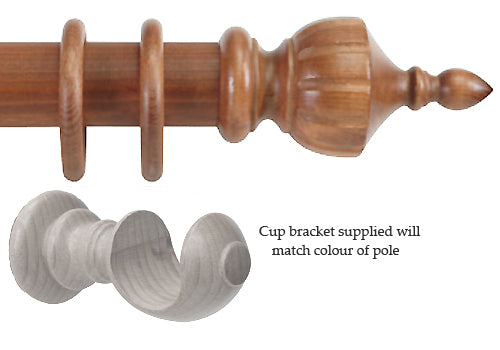 Cameron Fuller 63mm Pole Antique Pine Crown