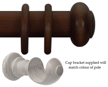 Cameron Fuller 63mm Pole Walnut Button