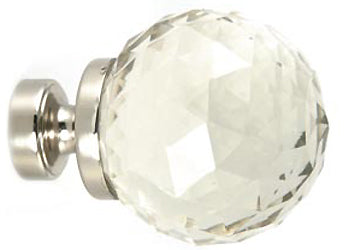 Jones Lunar 28mm Finial Clear Faceted Glass