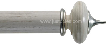 Byron Classic 55mm, 67mm Pole Alton Ivory Scratched/Silver Detail