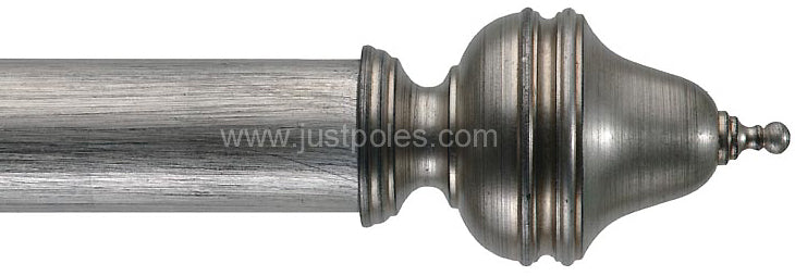Byron Classic 55mm, 67mm Curtain Pole Clandon Black Distressed Silver