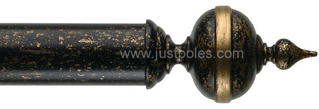 Byron Classic 55mm, 67mm Pole Heathcote Florentine Black/Gilt