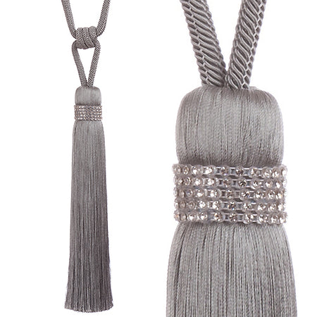 Jones Tiffany Rope Curtain Tieback, Silver