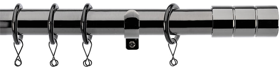 Integra  Brooklyn 28mm Curtain Pole, Black Nickel