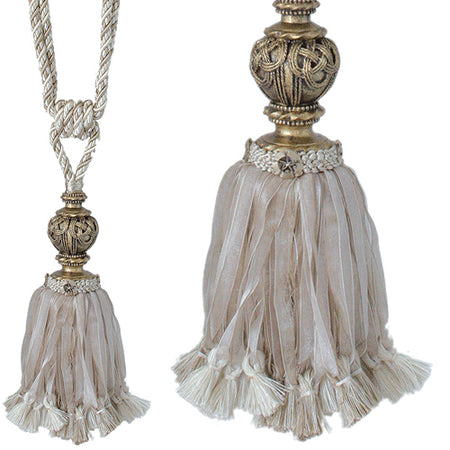 Jones Florentine Rope Tieback Ribbon, Beige
