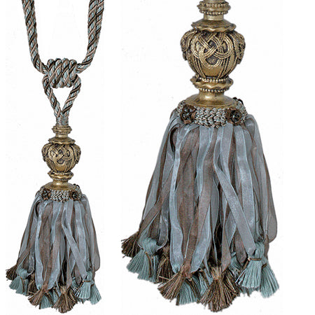 Jones Florentine Rope Tieback Ribbon, Duckegg