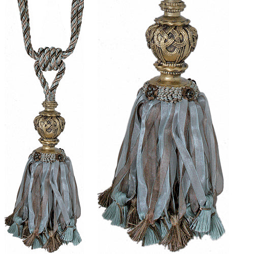 Jones Florentine Rope Tieback Ribbon, Duckegg