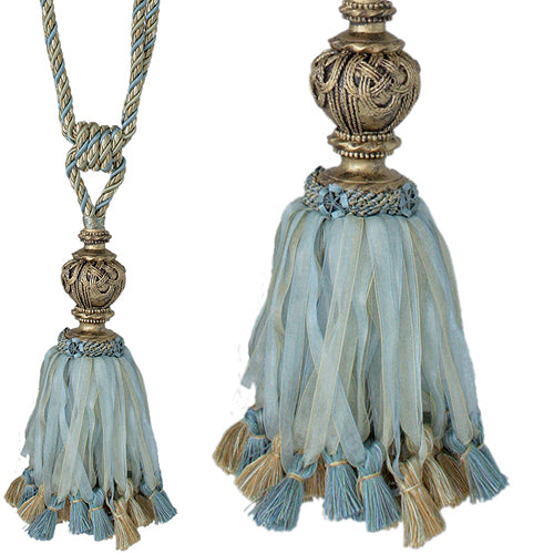 Jones Florentine Rope Tieback Ribbon, Sky
