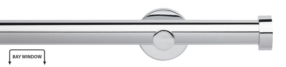 Neo 35mm Eyelet Bay Window Pole, Chrome, Endcap
