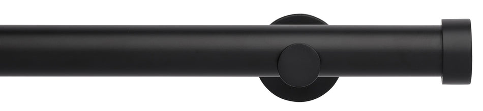 Neo 35mm Eyelet Curtain Pole, Matt Black, Endcap Finial