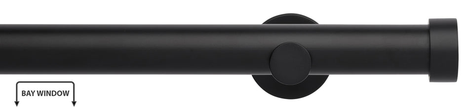 Neo 35mm Eyelet Bay Window Pole, Matt Black, Endcap