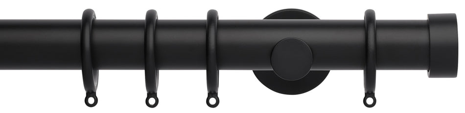 Neo 35mm Curtain Pole, Matt Black, Endcap Finial