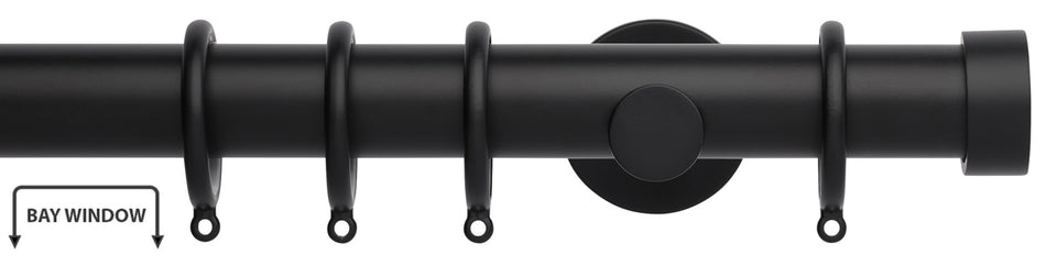 Neo 35mm Bay Window Pole, Matt Black, Endcap