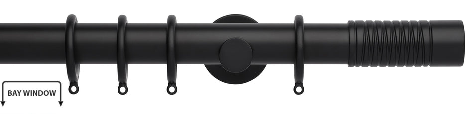Neo 35mm Bay Window Pole, Matt Black, Wired Barrel