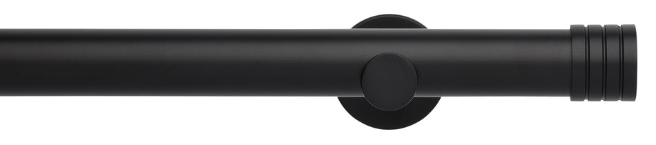 Neo 35mm Eyelet Curtain Pole, Matt Black, Stud Finial