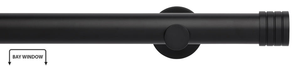 Neo 35mm Eyelet Bay Window Pole, Matt Black, Stud