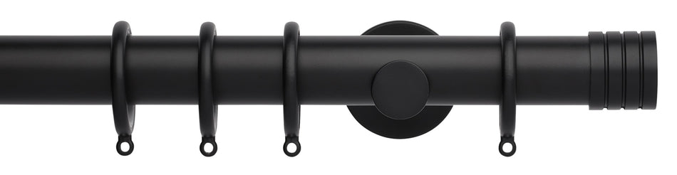 Neo 35mm Curtain Pole, Matt Black, Stud Finial