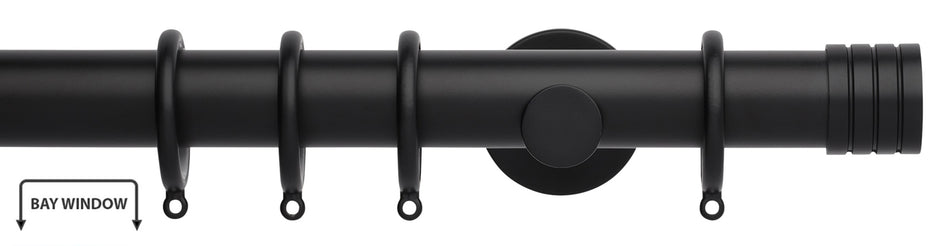 Neo 35mm Bay Window Pole, Matt Black, Stud