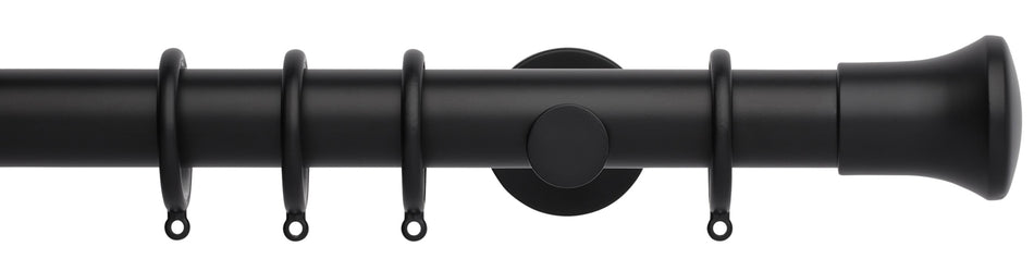Neo 35mm Curtain Pole, Matt Black, Trumpet Finial