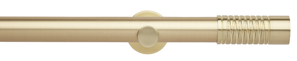 Neo 35mm Eyelet Curtain Pole, Gold, Wired Barrel Finial