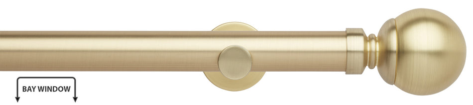 Neo 35mm Eyelet Bay Window Pole, Gold, Ball